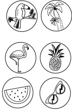 Centrum Kinderstempel Ø25mm | Flamingo - Set/6 #80395 -Kantoorbenodigdheden 1114203 2 2