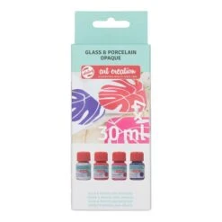 R.T. Art Creation Glas&Porseleinverf Roze-Zilver 30ml|Set/4
