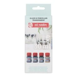 R.T. Art Creation Glas&Porseleinverf Blauw 30ml|Set/4