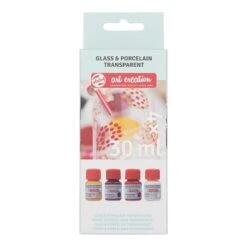 R.T. Art Creation Glas&Porseleinverf Roze-Frost 30ml|Set/4