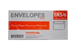 Witte DL Enveloppen Met Venster Rechts 80gr| 11x22cm P&S|25