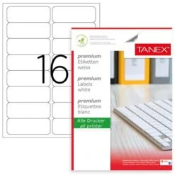 Tanex Wit Zelfklevend Etiket A4|99.1x34mm #TW-2016