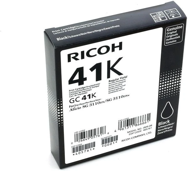 Ricoh Ink Cartridge GC 41K |Zwart #405761 3 Ricoh Ink Cartridge GC 41K |Zwart #405761